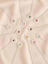 Next Silver Tone Birthstone Disc Drop Necklace- Buy online at McGrocer