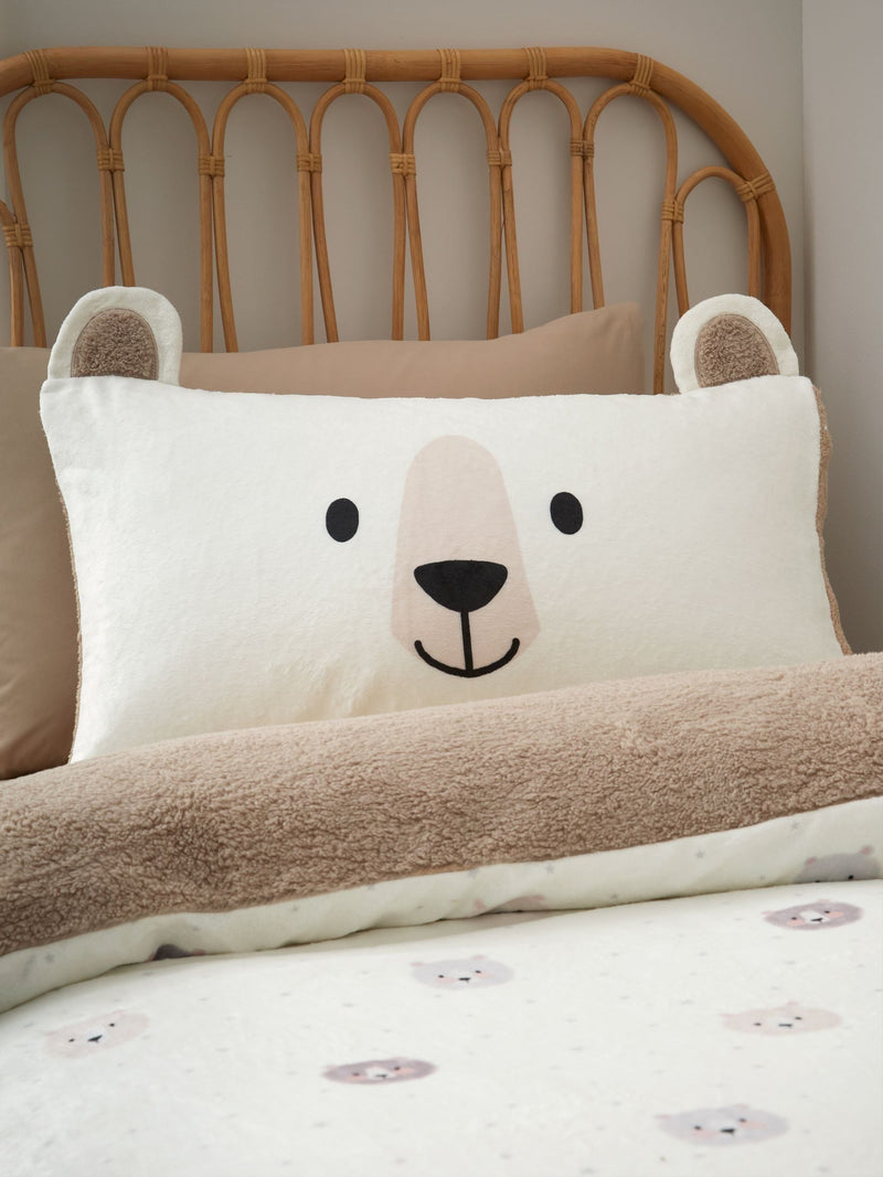 Catherine Lansfield Natural Cosy Bear duvet cover set - British product