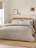 Catherine Lansfield natural crinkle seersucker duvet cover set - British product