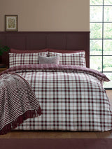 Catherine Lansfield Plum Kelso Check Easy Care Duvet Cover and Pillowcase Set