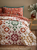 Next Catherine Lansfield Natural Autumn Patchwork Geo Quilted Bedspread- Buy online at McGrocer