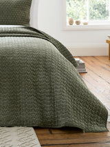Next Bianca Green Attica Chenille Embroidered Throw 260cm x 240cm- Buy online at McGrocer