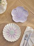 Set of 2 lilac flower stoneware side plates (British brand)