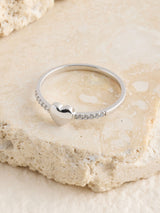 Next Sterling Silver Pave Heart Ring- Buy online at McGrocer