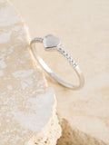 Sterling silver pave heart ring with cubic zirconia, UK version