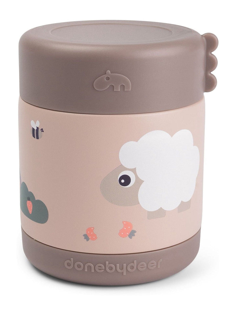 Done by Deer pink tiny farm insulated food jar 300ml, UK version