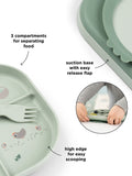 Done by Deer Green Foodie Dinner Set with suction base (British brand)