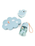 Blue Lunch and Snack Box Set with Straw Bottle and Dividers