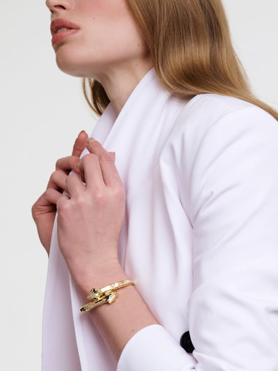 Next Karen Millen Leopard Print Gold Tone Cuff Bracelet Accessory- Buy online at McGrocer