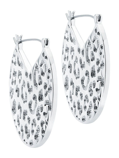 Next Karen Millen Silver Tone Leopard Print Disc Earrings- Buy online at McGrocer