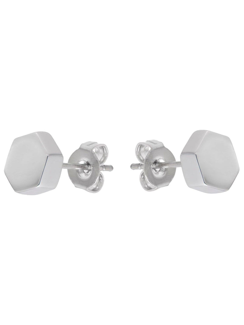 Karen Millen mosaic stud earrings silver tone, UK version
