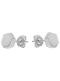 Karen Millen mosaic stud earrings silver tone, UK version