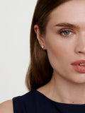 Karen Millen mosaic stud earrings silver tone, UK version