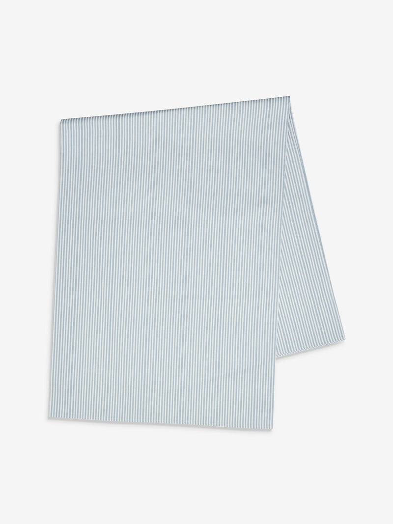 Blue stripe cotton wipe clean tablecloth, UK version