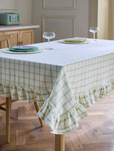 Next Sage Green Gingham Check Washed Cotton Table Cloth- Buy online at McGrocer