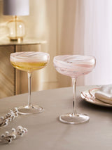 Next Pink Swirl Cocktail Glasses Set of 2 Mouthblown Glass 11cm- Buy online at McGrocer