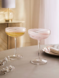 Pink swirl cocktail glasses set of 2, imported from the UK