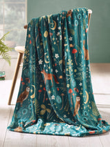 Next Catherine Lansfield Forest Green Enchanted Twilight Animals Cosy Blanket Throw 130x170cm- Buy online at McGrocer