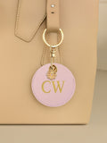 Jonnys Sister Personalised Faux Leather Bag Charm with Gold Tone Flower Charm