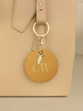 Jonnys Sister Personalised Faux Leather Bag Charm - Gold Tone Feather