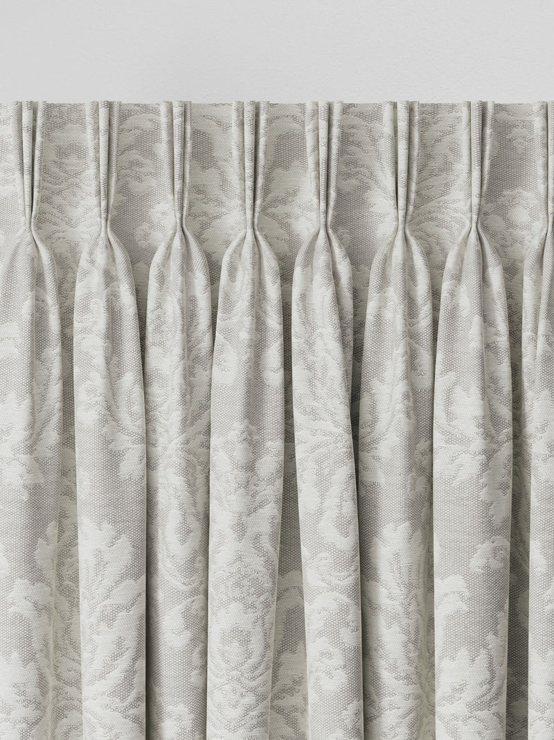 Grey damask made to measure curtains cotton blend - British brand