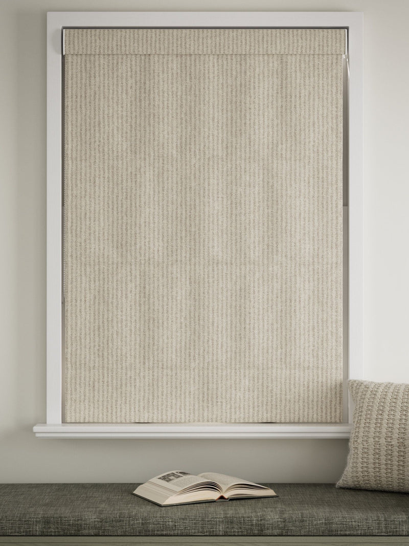Natural brushed stripe roman blinds made to measure - British product