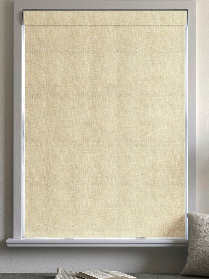 Yellow knit Roman blind made to measure - British product