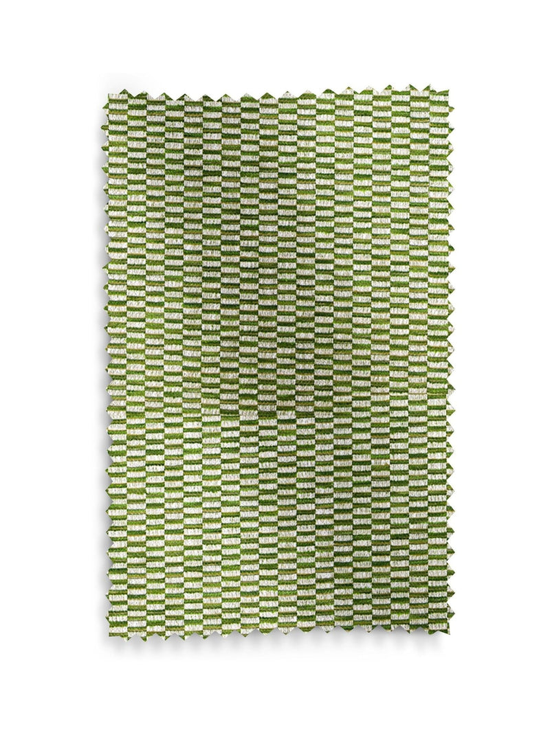 Abaci green geometric jacquard roman blind, imported from the UK