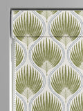 Poale Green Poale Roman blind with leafy cotton design, UK version