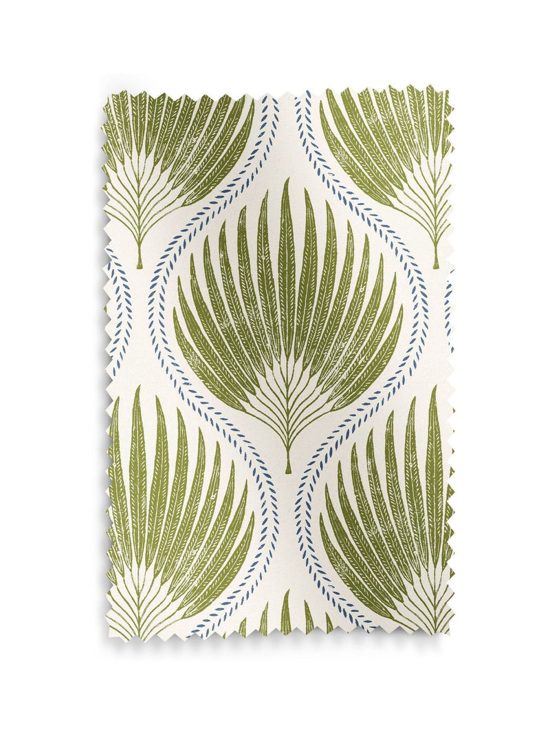 Poale Green Poale Roman blind with leafy cotton design, UK version