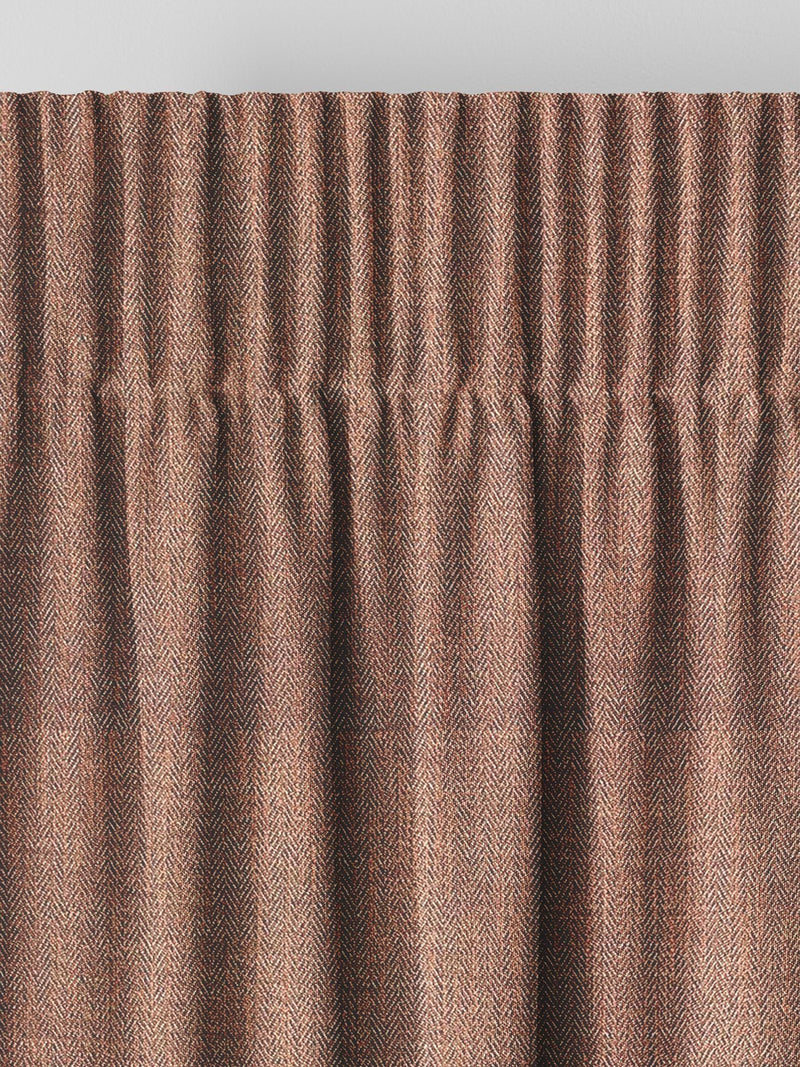 Orange herringbone made to measure curtains - British product