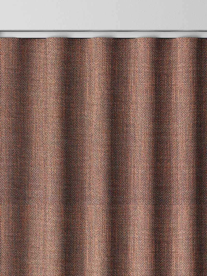 Orange herringbone made to measure curtains - British product