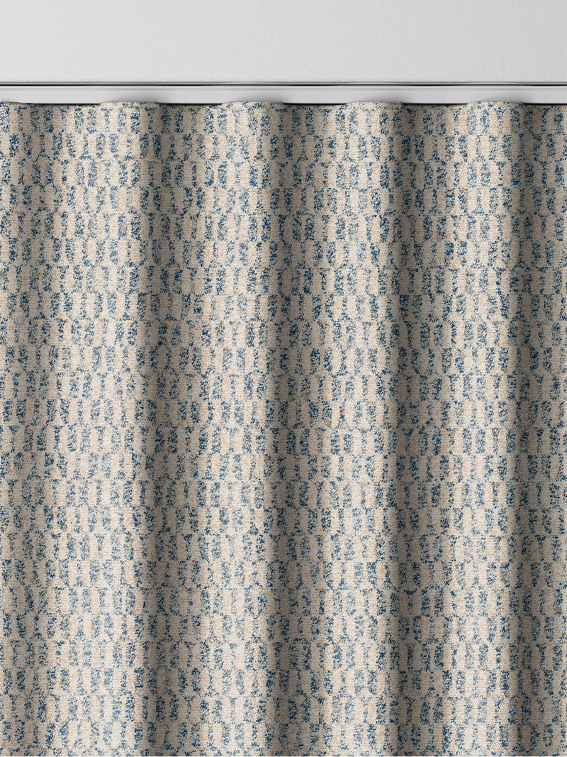 Blue geometric curtains made to measure - British product