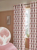 Next Poale Red Leafy Print Made to Measure Curtains- Buy online at McGrocer