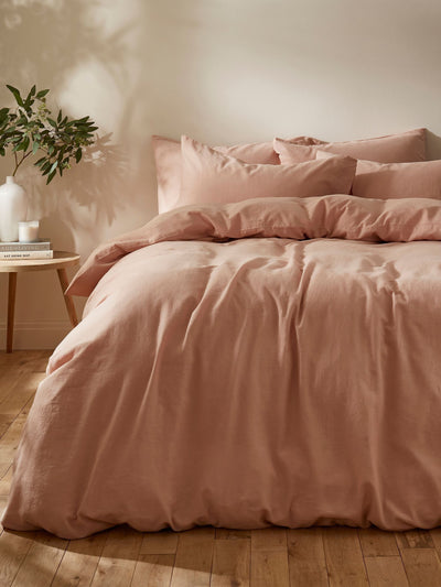 Next Martex Seashell Pink Touch Of Linen Duvet Cover Set- Buy online at McGrocer