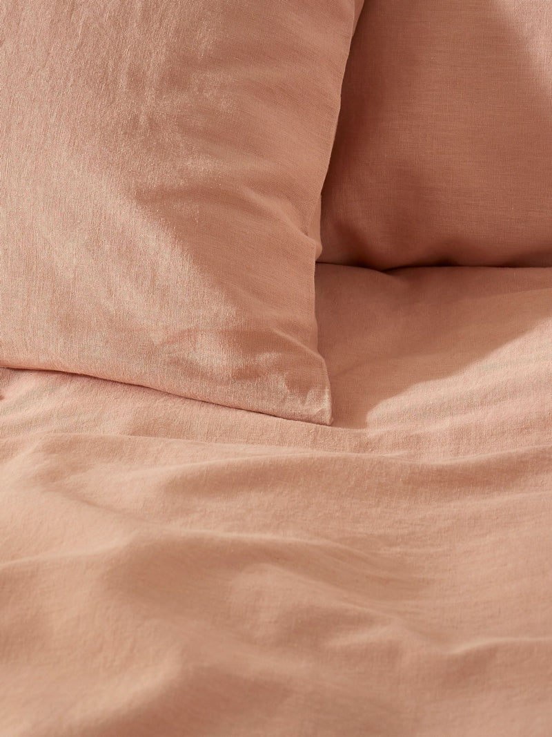 Martex Seashell Pink Touch of Linen Pillowcases Pair, imported from the UK