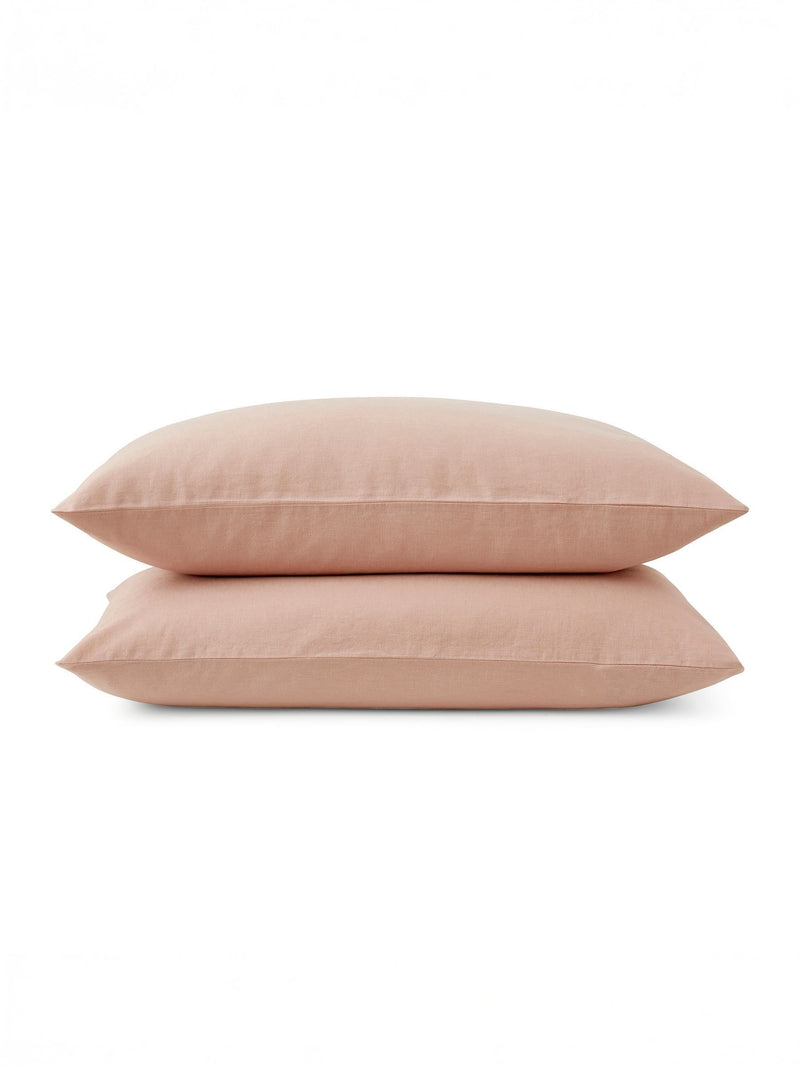 Martex Seashell Pink Touch of Linen Pillowcases Pair, imported from the UK