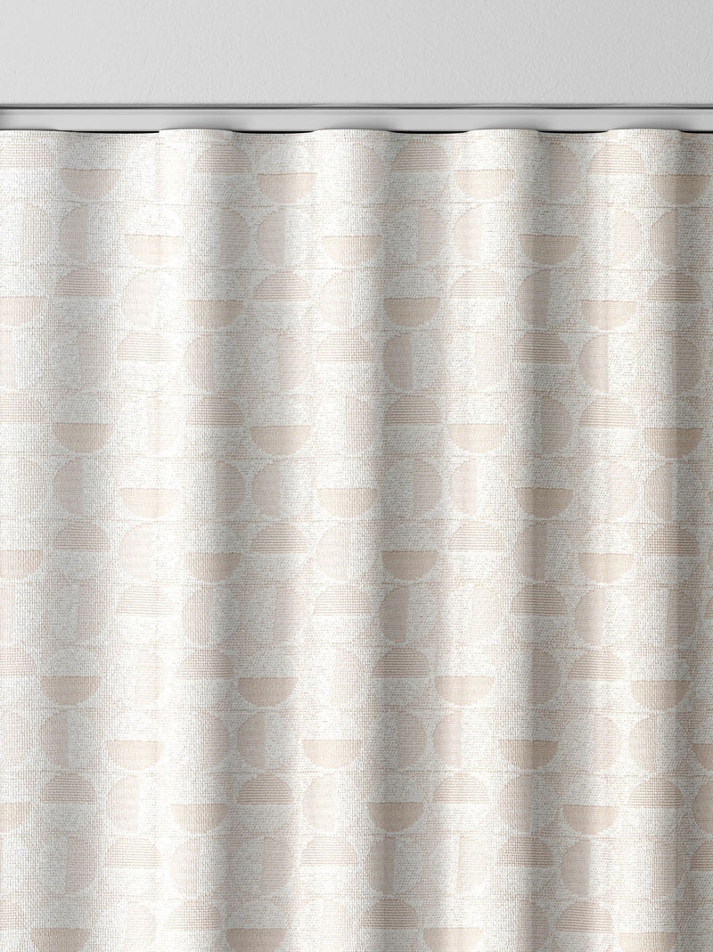 Natural cosy jacquard curtain with geometric pattern (British brand)