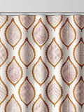 Mesop made to measure curtains with orange leaf print - British product