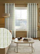 Next Green Liber Green Flowers & Leaves Print Made to Measure Curtains- Buy online at McGrocer