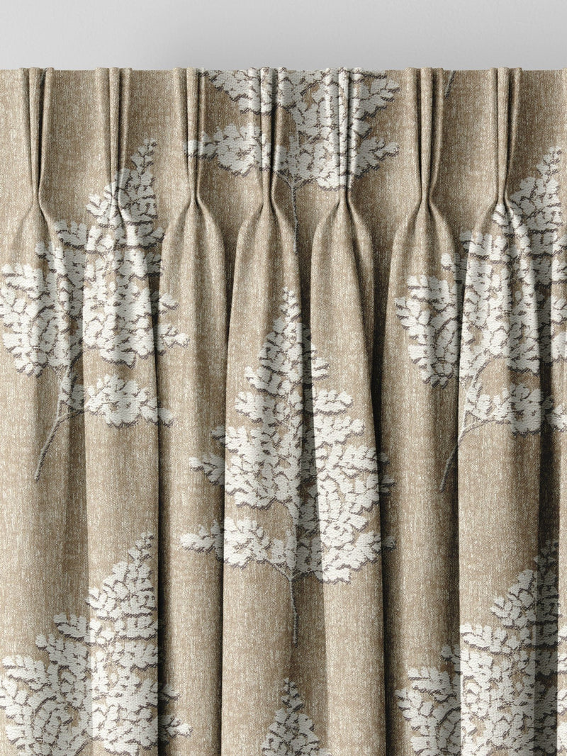Natural Midori made to measure grey jacquard curtains (British brand)