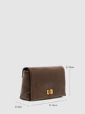 Reiss Aletta taupe leather twist-lock shoulder bag - British product