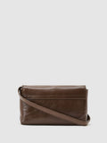 Reiss Aletta taupe leather twist-lock shoulder bag - British product