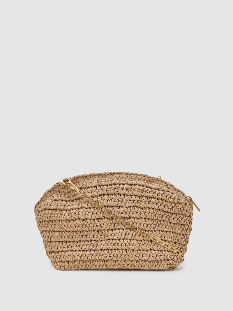 Reiss Natural Fern raffia-effect clutch bag, UK version