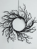 Lights4fun pre-lit black twig Halloween wreath 40cm, UK version