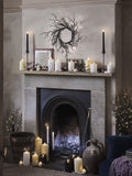 Lights4fun pre-lit black twig Halloween wreath 40cm, UK version