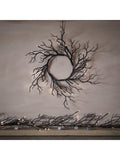 Lights4fun pre-lit black twig Halloween wreath 40cm, UK version