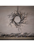 Lights4fun pre-lit black twig Halloween wreath 40cm, UK version