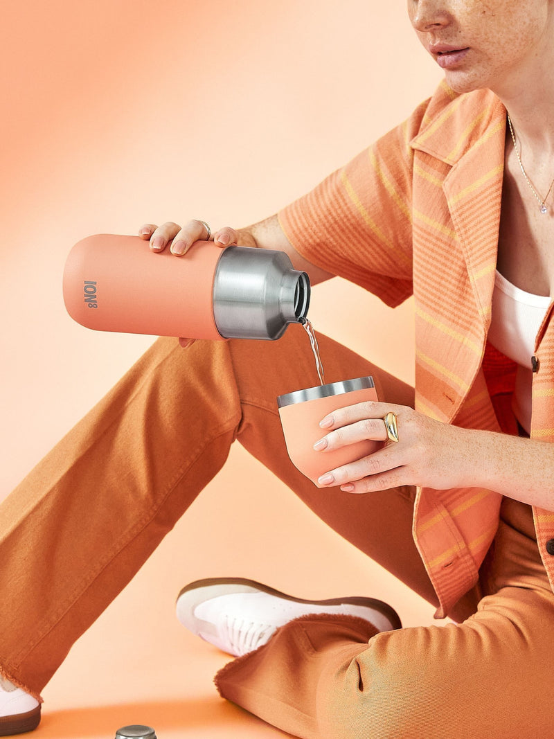 Ion8 Coral vacuum insulated flask and mug set 700ml/300ml, UK version