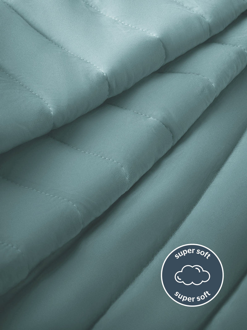 Silentnight blue quilted bedspread 150x200cm, imported from the UK
